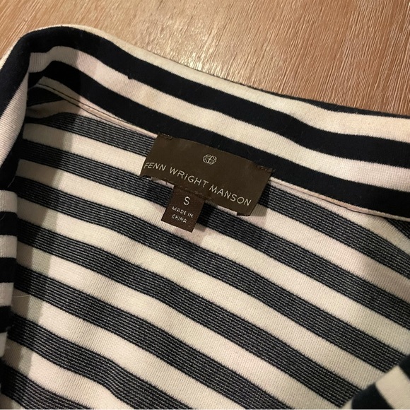 Fen Wright Manson Navy & White Stripe Blazer - Picture 3 of 5